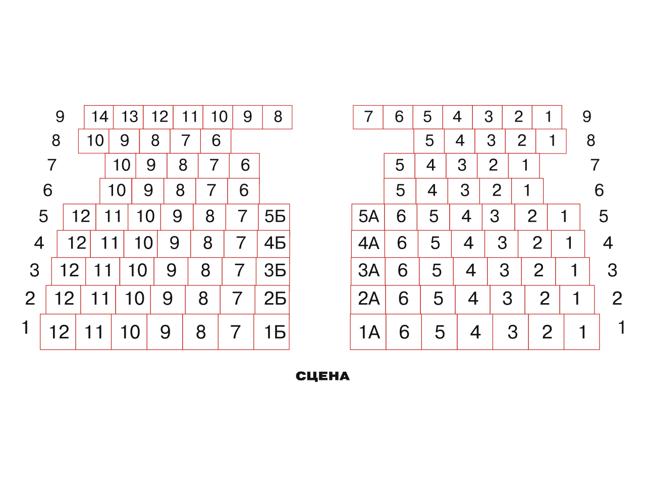 Сцена на Факельном — схема зала